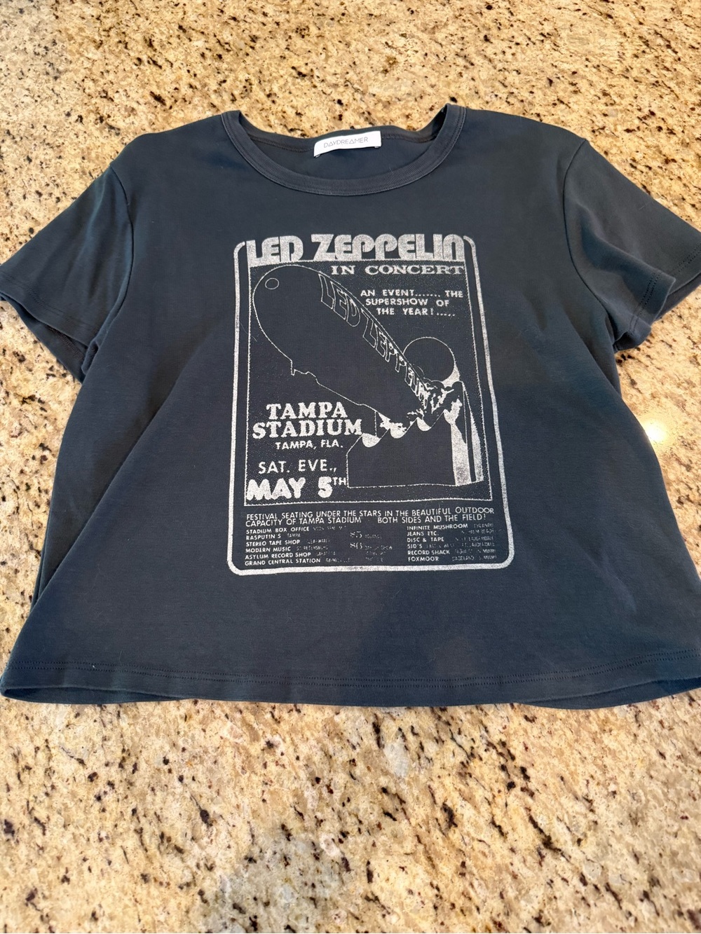 Led Zeppelin Graphic Tee - Black Short Sleeve Women's Top